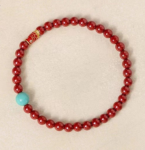 Natural Cinnabar Bracelet with Koi Fish – Boost Your Luck and Change Your Fate