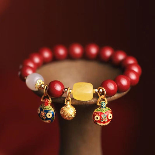 Cinnabar Bracelet with Pixiu Charms – Attract Wealth and Prosperity